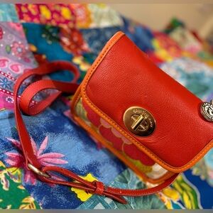 SPARTINA 449 Linen & leather ORANGE floral CROSSBODY southern luxury lifestyle